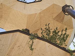 One shell is assembled from about 70 wooden panels